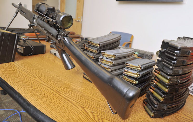 A state trooper seized a number of guns and ammunition from Timothy Courtois after he was stopped Sunday going 112 mph. Courtois told the trooper he was going to shoot a former employer, but his brother says there is no way of telling what he intended.