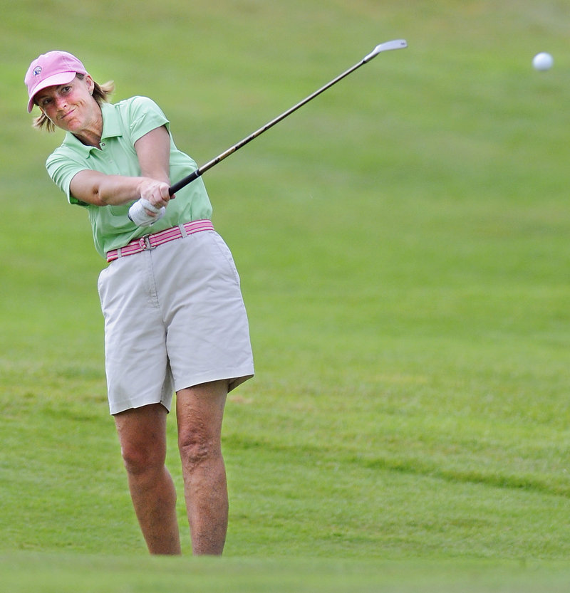Leslie Guenther, who has never won the Maine Women’s Amateur, took a one-stroke lead in the second round with a 79.