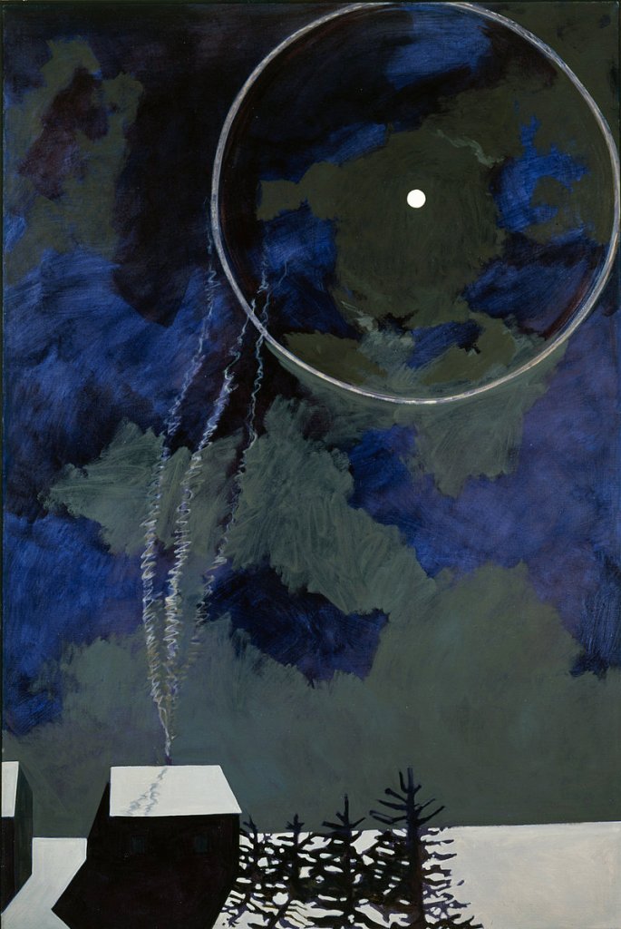 “Moon Ring” by Lois Dodd, oil on canvas