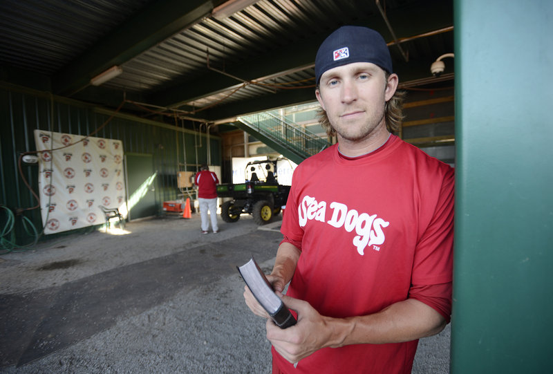 Josh Fields, a reliever for the Portland Sea Dogs, is one of several players open about their spiritual faith. “There is a real person behind that uniform,” says team chaplain Bob McClure.