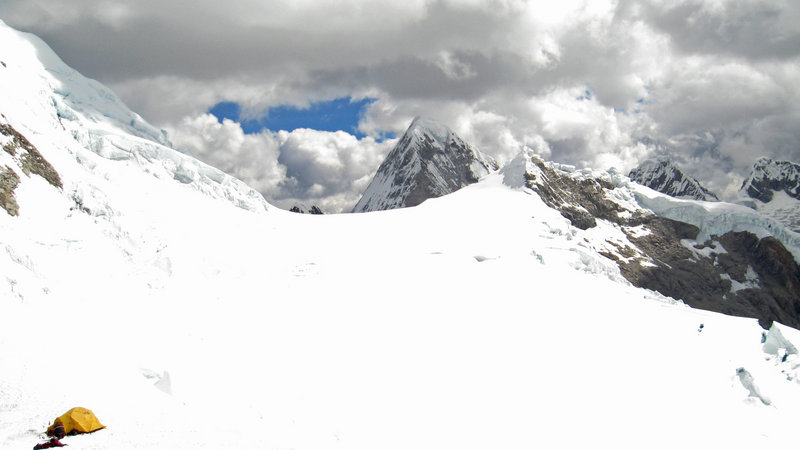 This photo shows Palcaraju mountain near Huaraz, Peru. Gil Weiss, 29, and Ben Horne, 32, fell about 1,000 feet off a ridge after reaching the west summit, searchers said.