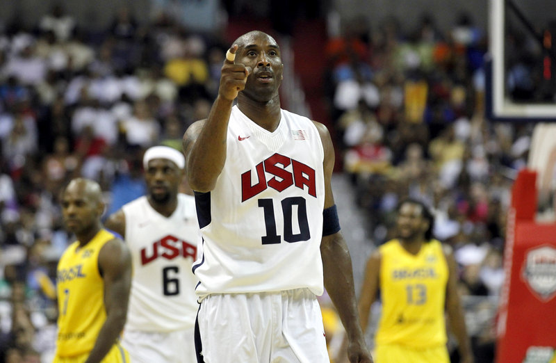 Kobe Bryant and his U.S. teammates begin their quest for a second straight Olympic gold medal when they face France on Sunday.