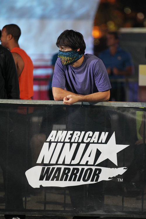 Jesse Villareal of Westbrook watches the competition at the "American Ninja Warrior" finals, which was broadcast on Sunday.