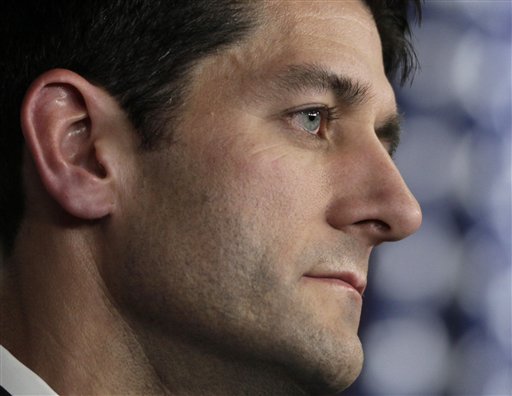 This photo taken April 13, 2011, shows House budget committee chairman, Rep. Paul Ryan, R-Wis., at a news conference on Capitol Hill in Washington. Since Mitt Romney selected Ryan as his running mate, the presidential campaign's focus has largely centered on Ryan's plan to transform Medicare and slash government spending. But President Barack Obama's re-election team and its allies have also been highlighting the congressman's staunchly anti-abortion stance, hoping to buttress its argument that the Republican ticket is hostile to women's rights. (AP Photo/Carolyn Kaster)