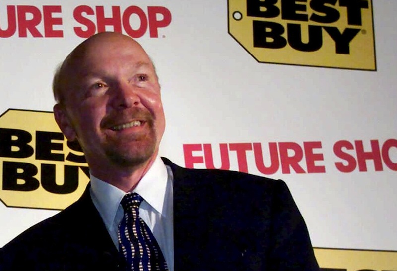 This Tuesday, Aug. 14, 2001 file photo shows Richard Schulze following a news conference in Vancouver, British Columbia. Best Buy founder Schulze said Monday, Aug. 6, 2012, that he wants to take the electronics retailer private by buying up all of its shares he doesn't already own in a deal that values the company at as much as $8.84 billion. (AP Photo/The Canadian Press, Chuck Stoody, File)