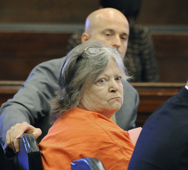 Carol Field and her attorney, J.P. DeGrinney, appear for her sentencing hearing in Cumberland County Superior Court on Tuesday.