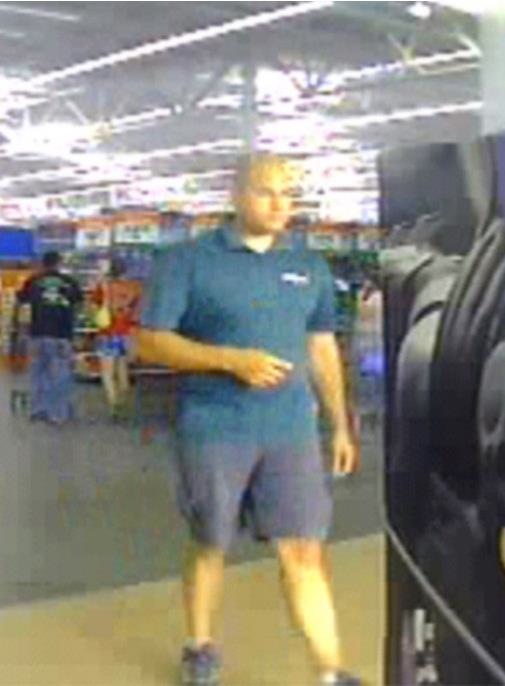 Police released a security image of the suspect, who allegedly attached a camera to his shoe to look up women's skirts.