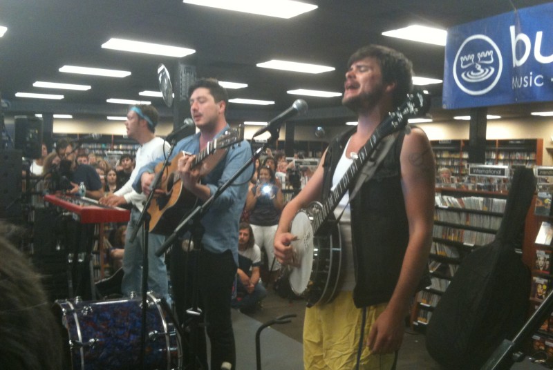 Mumford & Sons performs Friday at Bull Moose in Scarborough. John Ewing/Staff Photographer