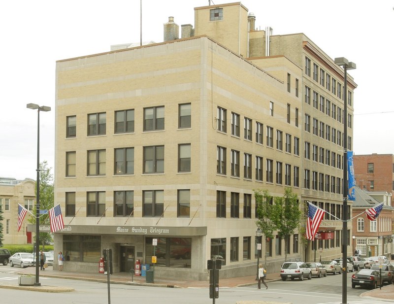 The Portland Press Herald building at 390 Congress St. is shown in 2009, about a year before the newspaper moved to One City Center. If it is converted to a hotel, the exterior would be left largely alone to conform with city historic district rules.
