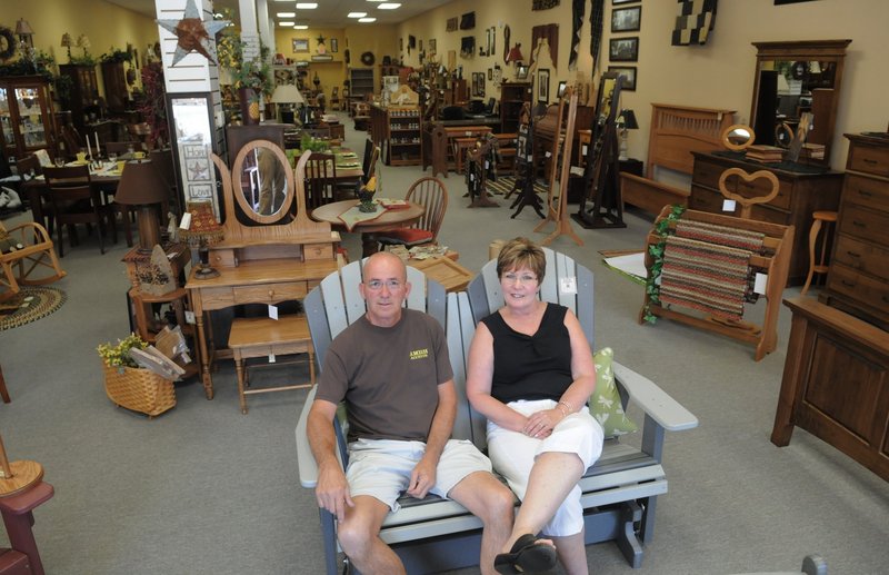 Though not Amish themselves, Bud and Mary Anne Winovich, owners of Amish Accents in Monroeville, Pa., sell authentically made Amish furniture.