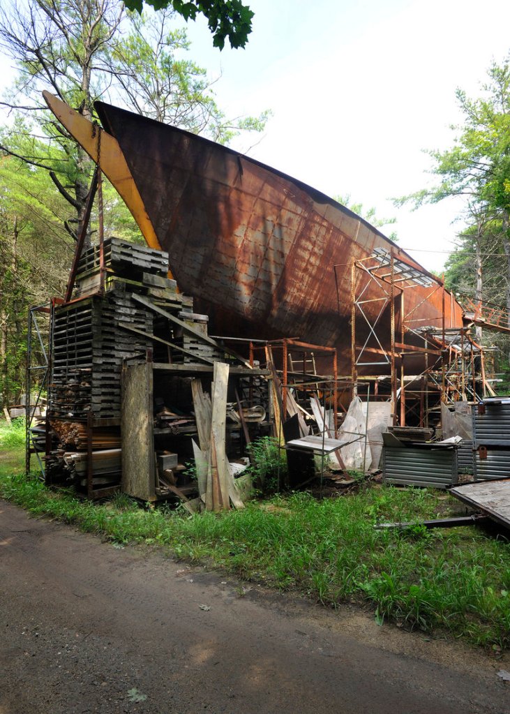 Harold Arndt of Freeport is building a schooner from scrap metal and other debris behind his home on Flying Point. “I don’t disagree that it looks like junk,” he said. “I disagree that it is junk. I can find a use for most of it.”
