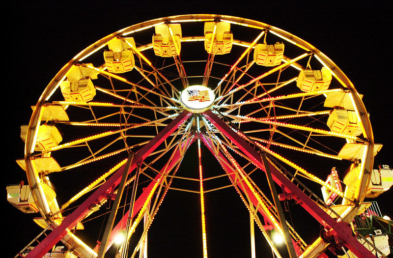 The Ferris wheel lights the night sky at the Cumberland County Fair.