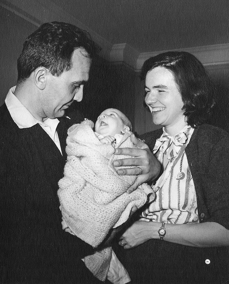 Young father Veselin with his wife, Lydia Kesich, and their daughter, Carol, in New York in 1958.