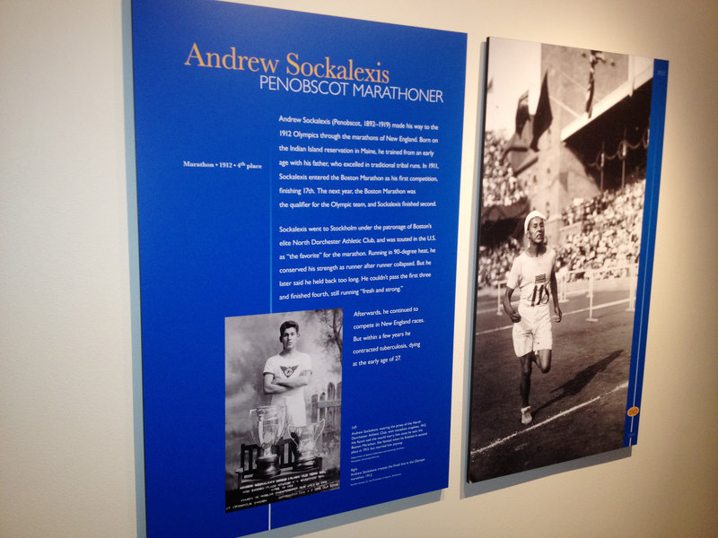 Andrew Sockalexis is one of five athletes given individual profiles in an exhibit called “Best in the World: Native Athletes in the Olympics” on display in the nation’s capital. The show pays special homage to the 1912 Games because of the key role played by Native Americans.