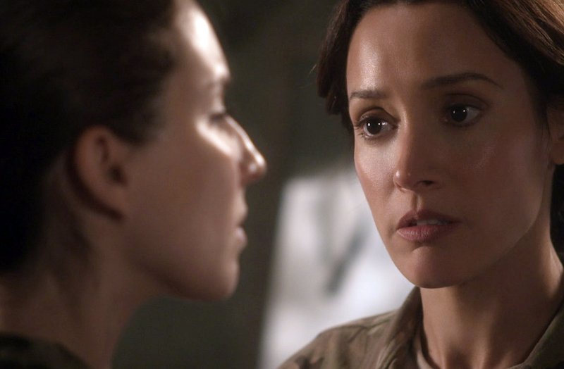Beals, right, confronts “Lauren” co-star Troian Bellisario, who portrays a female soldier who reports being raped.