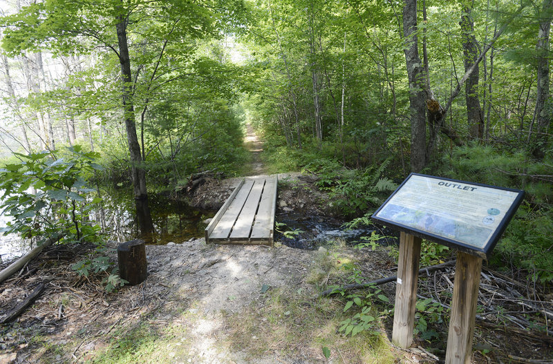 Walking trails were created near Chaffin Pond on property previously leased from the Portland Water District.