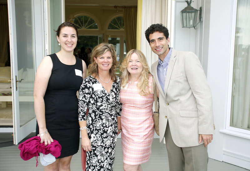 Board member Christine Atwood, Monica Buckley, board President Susan Barnicle and Joseph Morrissey, Portland Ballet CORPS director. Supporters gathered for a seaside fundraiser for the ballet on Thursday.