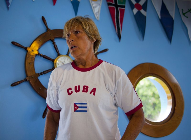 American endurance athlete Diana Nyad holds a news conference Saturday in Havana to announce her latest attempt to swim from Cuba to the Florida Keys without a shark cage.