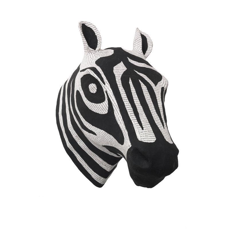 A papier mache zebra head from Dwell Studio.