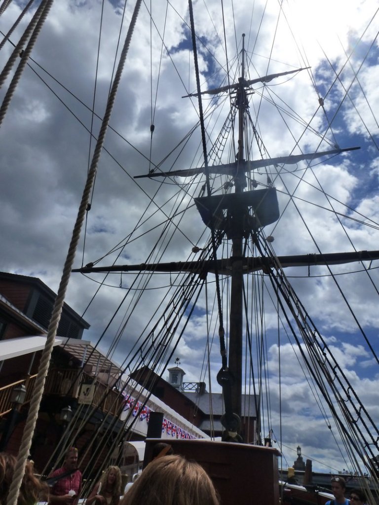 A replica of the Brig Beaver, one of three ships rebels boarded on the night of Dec. 16, 1773, to destroy 342 crates of tea, is part of the 60-minute tour at the museum.