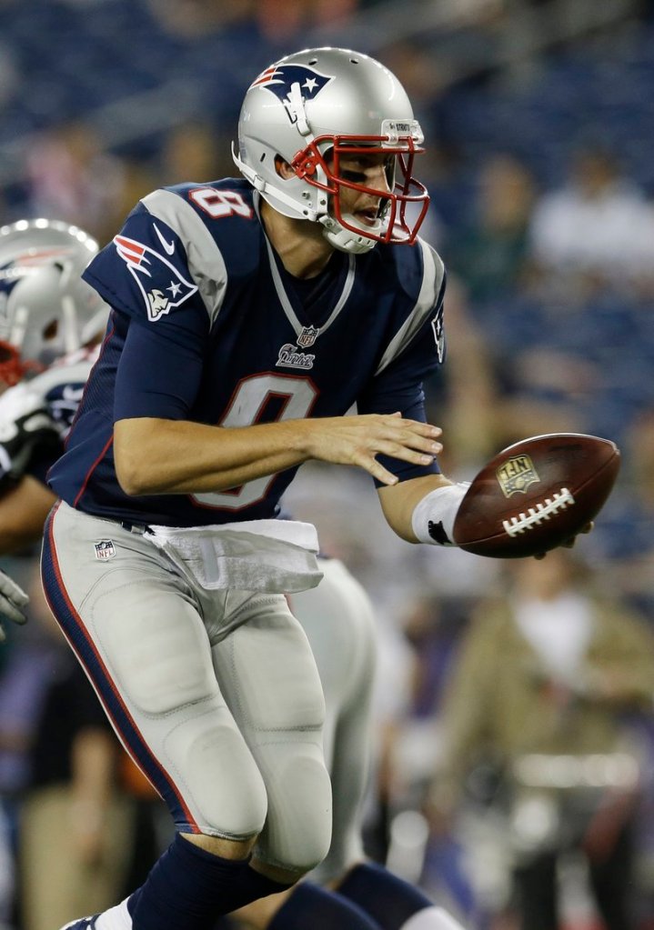 Brian Hoyer, who will become an unrestricted free agent at the end of the season, completed 5 of 17 passes against the Eagles and also was hit with two sacks.