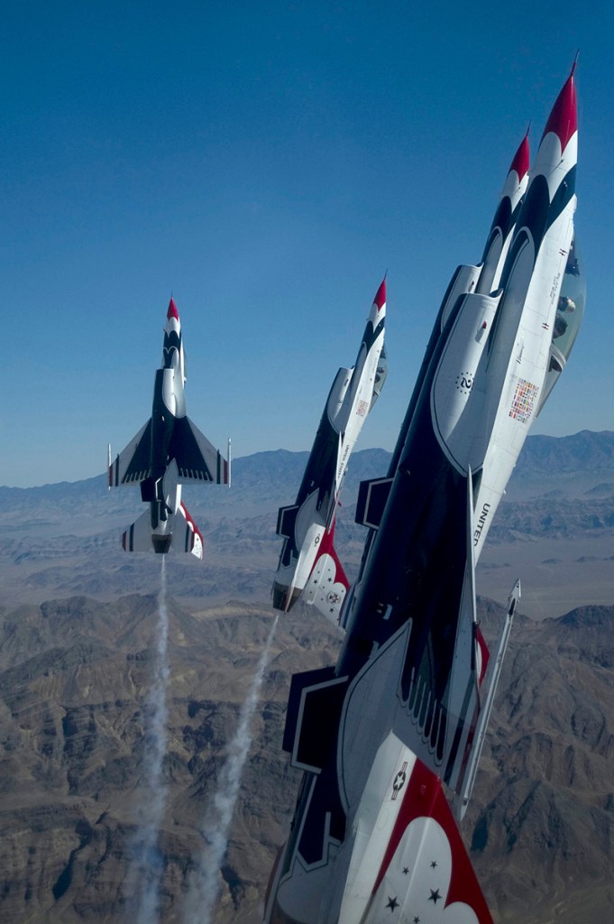 The U.S. Air Force Thunderbirds will perform Saturday and Sunday at the Great State of Maine Air Show in Brunswick. The air show starts at 5 p.m. Friday.