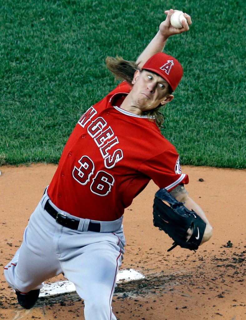 Jered Weaver of the Los Angeles Angels has a history of problems at Fenway Park, but this time he pitched, well, like he does against the rest of the American League.