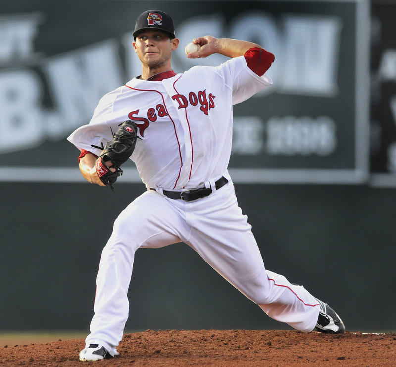 Drake Britton had six straight solid starts for the Sea Dogs before Saturday night. Then he allowed two earned runs in 3 2⁄3 innings, plagued by a pitch count that reached 85.