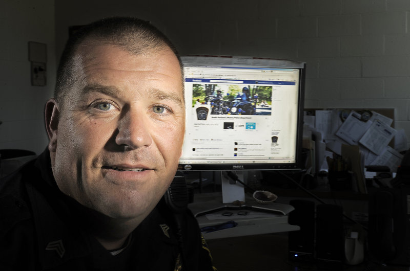 Sgt. Tom Simonds is one of four officers who is an administrator of the South Portland Police Department’s Facebook page. The department began using Facebook about three years ago.