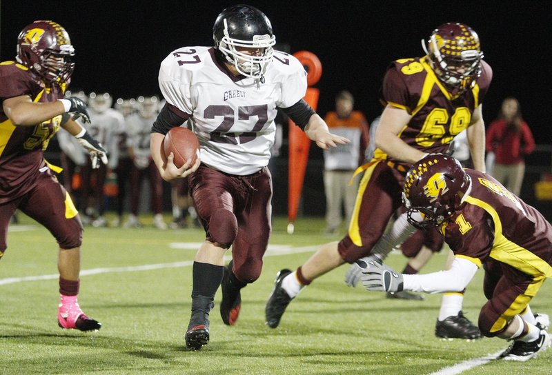 Svenn Jacobson of Greely has the moves, not only as an all-conference running back but also at linebacker. He will be counted on as the Rangers hope to advance past the first round of the Western Class B playoffs.