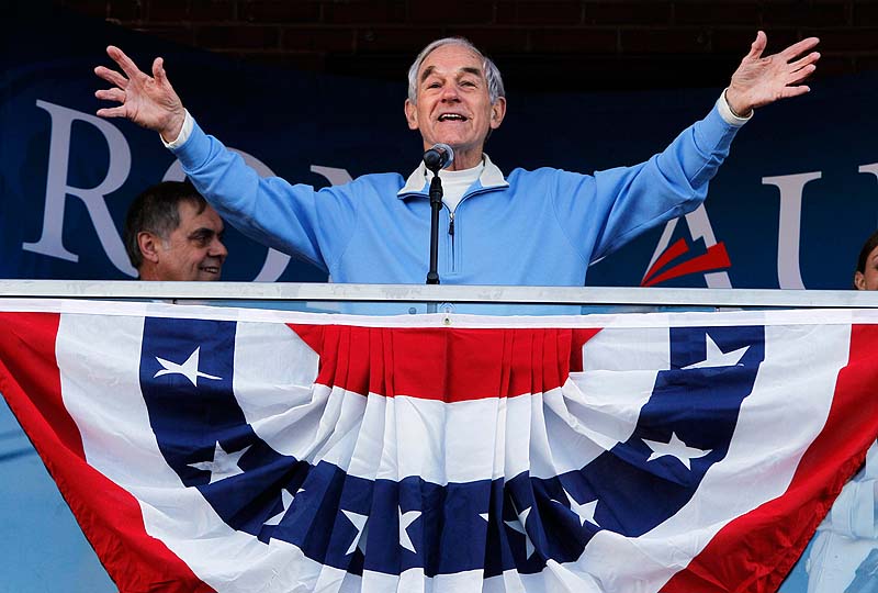 Republican presidential candidate Rep. Ron Paul, R-Texas, campaigns in Freeport, Maine in January. At a raucous GOP state convention that was taken over by Ron Paul forces, supporters of the libertarian-leaning Texas congressman captured 21 of 24 of Maine's delegate seats to the national convention, set for Aug. 27-30.
