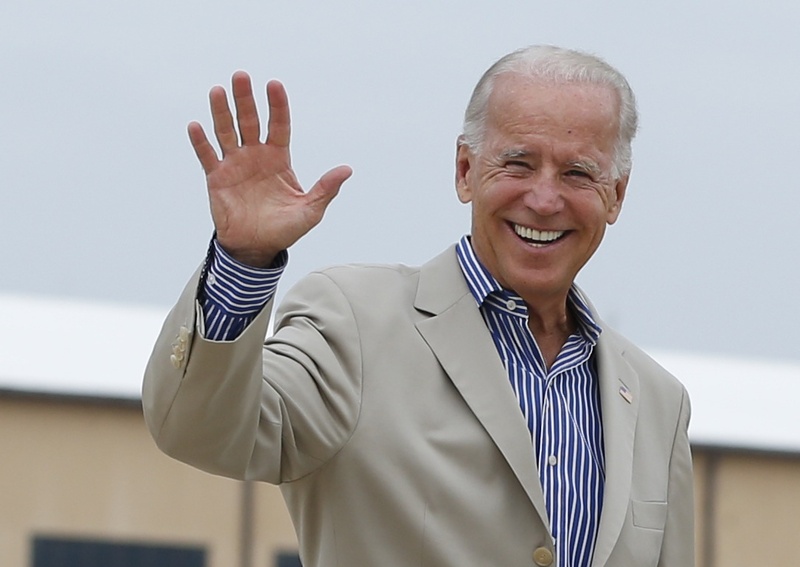 Vice President Joe Biden boards Air Force Two on Sunday at Andrews Air Force Base, Md., en route to York, Pa. As Democrats prepare for their convention in Charlotte, N.C., the GOP is casting the 69-year-old former Delaware senator as a gaffe-prone crazy uncle who's hung around the political scene too long.