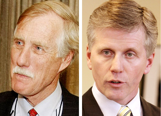 Independent U.S. Senate Candidate Angus King, left, and Republican candidate Charlie Summers