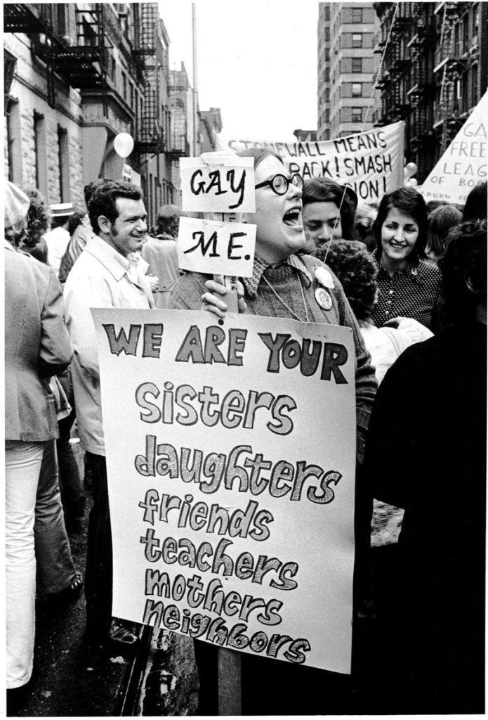 “Gay Pride March, New York City,” 1971 (two years after the Stonewall Riot), by Charles Gatewood.