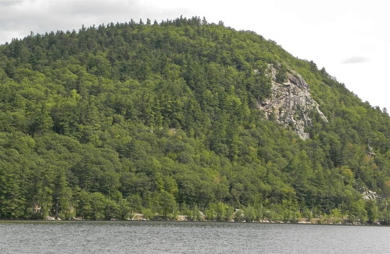 Mount Tire'm appears much more conical when viewed from Bear Pond, as opposed to a sighting on nearby Keoka Lake.