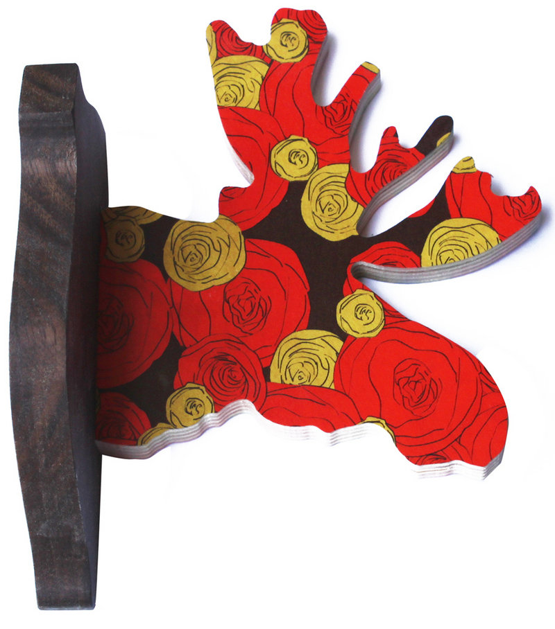 A Maria Rose moose wall hook by L.A.-based designer Annabel Inganni.
