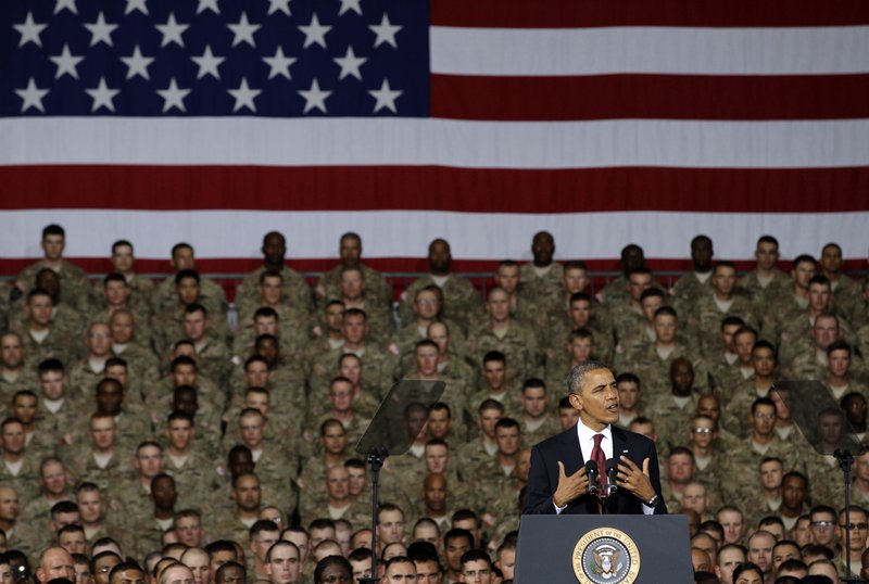 President Obama speaks to troops, service members and military families Friday at the 1st Aviation Support Battalion Hangar at Fort Bliss in El Paso, Texas. Democrats are seen as having an advantage on national security issues this year.