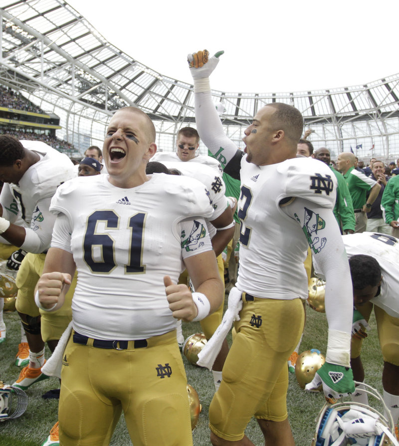 Long snapper Scott Daly and his Notre Dame teammates had many reasons to smile Saturday after a blowout win.