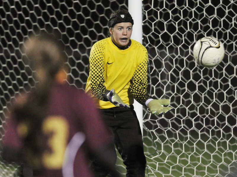 Emily Richard, who had nine shutouts last season, should be tough to beat again this year for Thornton Academy.