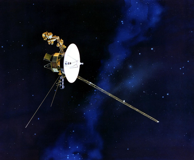 An artist’s rendering from NASA depicts a Voyager spacecraft. Launched in 1977, the Voyager 1 and Voyager 2 are exploring the edge of the solar system.