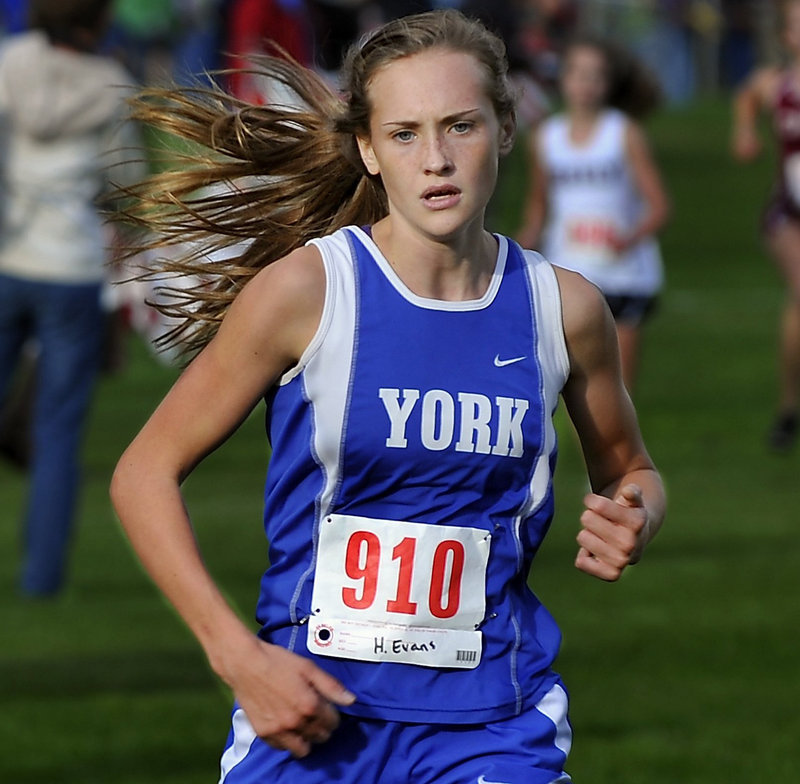 Heather Evans, a junior from York, was second in the Western Maine Conference race last year – an event she won the previous year as a freshman.