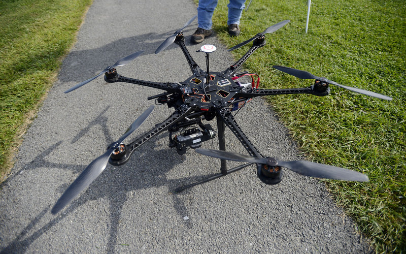 A camera-carrying drone used by The HoverFlow company.