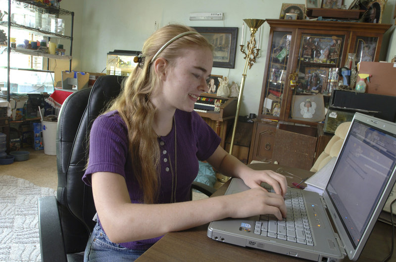 A girl works on an assignment online at her Ocala, Fla., home in 2007. The development of Maine’s policy on digital learning has been as transparent and open a process as the development of policy on any other topic, Maine’s education commissioner says.