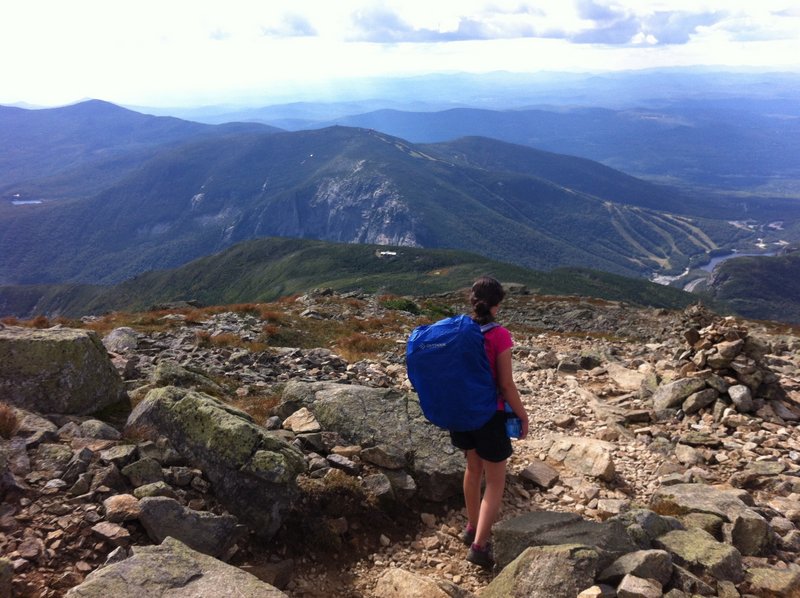 The scenery is magnificent for hikers heading down Mount Lafayette via the Greenleaf Trail on the way to the AMC Greenleaf Hut in New Hampshire.