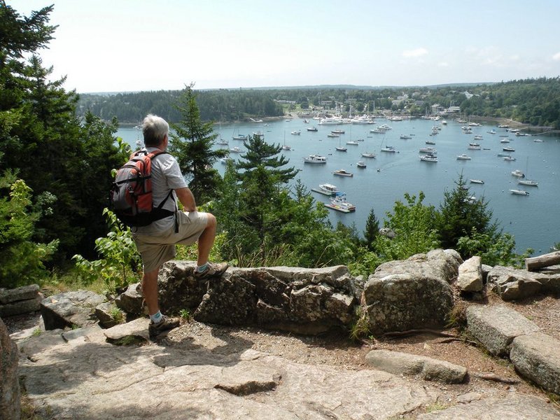 This view of Northeast Harbor, seen from Asticou Terraces Trail, is one of many that can be found along the trails of Eliot Mountain, at the southern end of Acadia National Park.