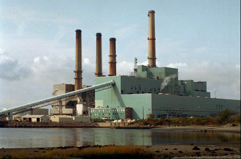 The Brayton Point Power Station in Somerset, Mass., is shown in this 1996 file photo. The plant, located on Mount Hope Bay across the mouth of the Taunton River, employs 215 people and can provide power to 1.5 million people at full capacity, its owner says.