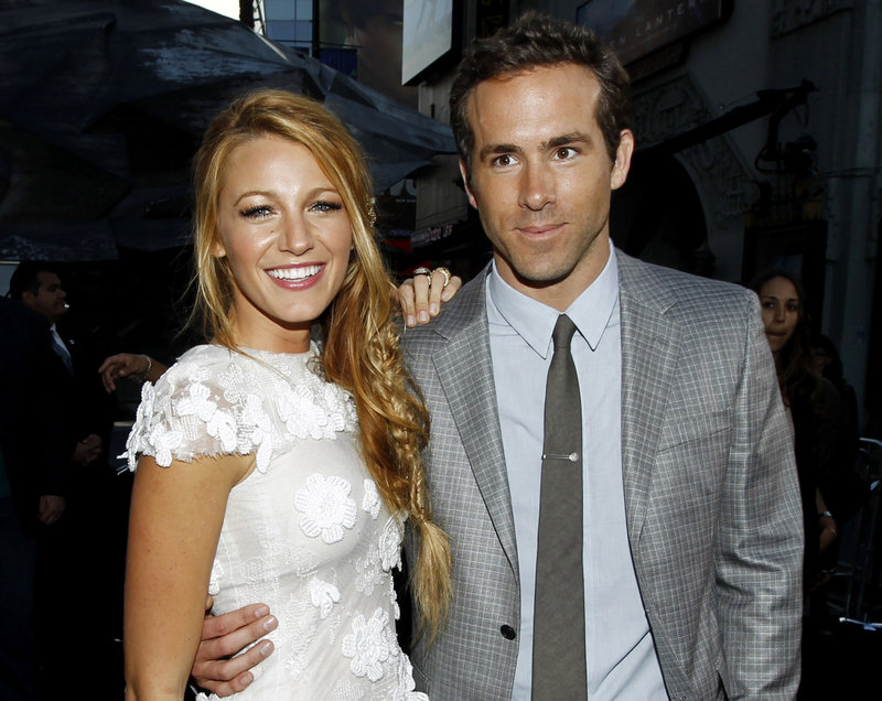 Blake Lively and Ryan Reynolds, who starred in the movie “Green Lantern,” wed in Mount Pleasant, S.C., on Sunday.