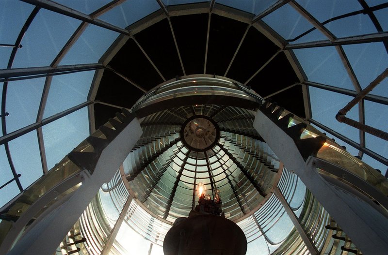 The Fresnel lens at Seguin Island Lighthouse