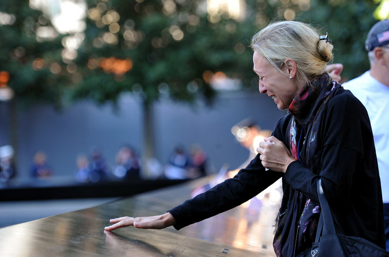 Carrie Bergonia remembers her fiance, firefighter Joseph Ogren, who was killed on Sept. 11, 2001, during a ceremony Tuesday marking the 11th anniversary of the terror attacks at the National September 11 Memorial on the World Trade Center site in New York.