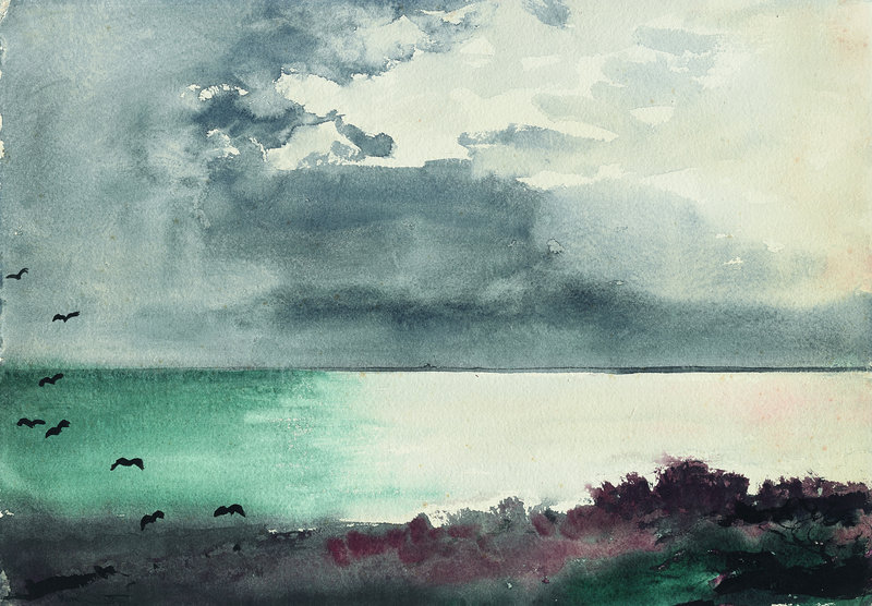 “Breaking Storm, Coast of Maine,” watercolor on wove paper, 1894.